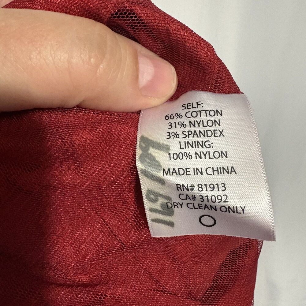 Tracy Reese Red Strapless Pleated Bubble Dress Sz 8 Architectural Artsy Cocktail - Picture 10 of 12